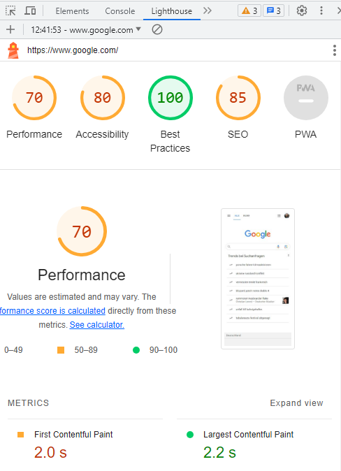 Google’s Lighthouse