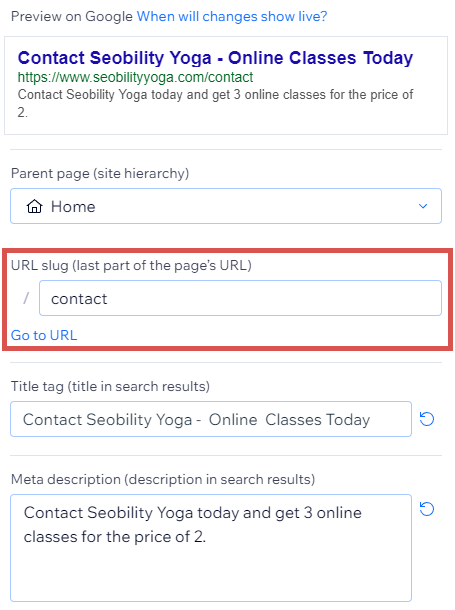 slug on the same panel