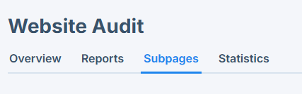 subpage tab 